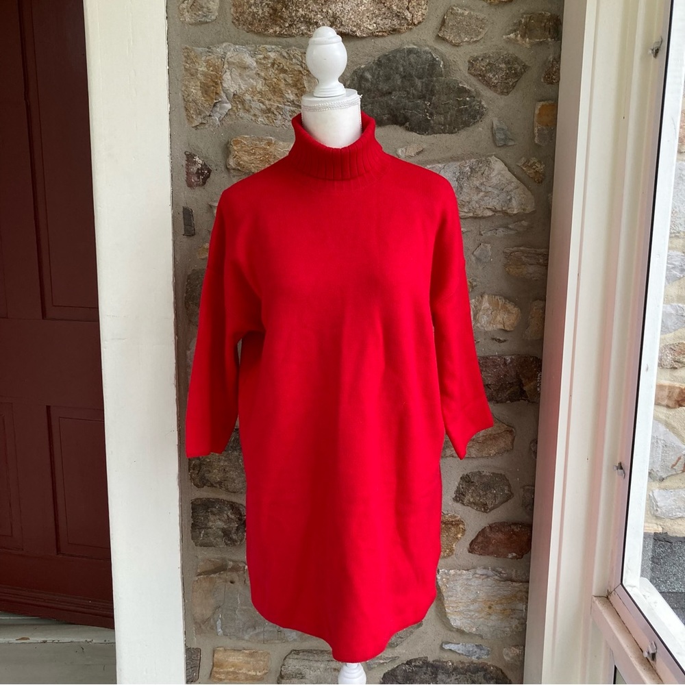 Pomander Place Tuckernuck Women's Red Vivianne Dress Turtleneck Mini MSRP $128 - Picture 6 of 16